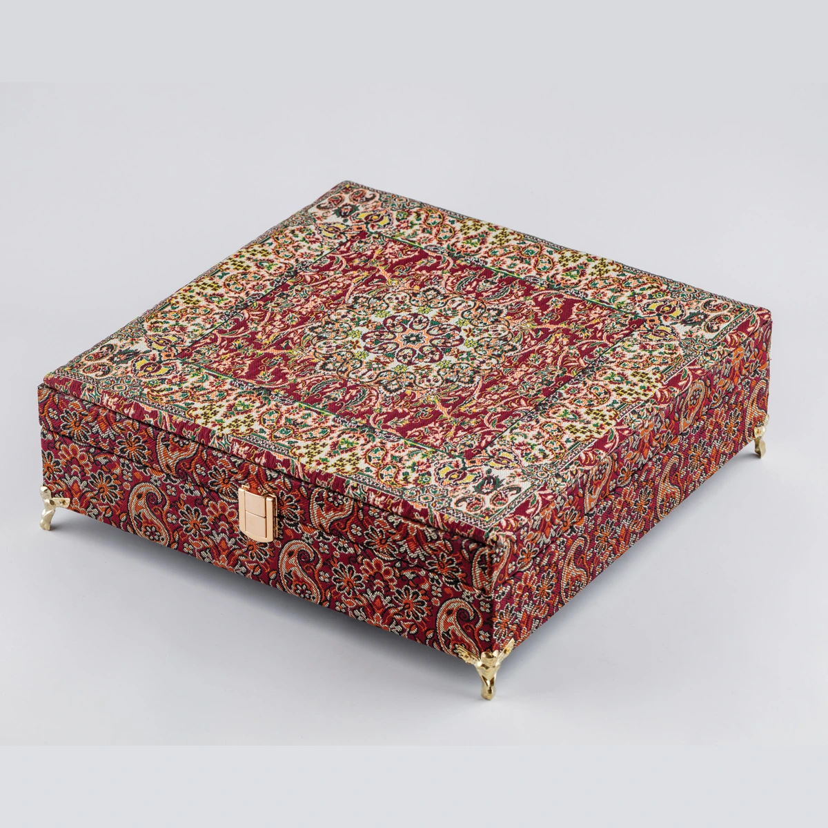 جعبه کادویی ترمه پایه دار آنتیک (سایز بزرگ)