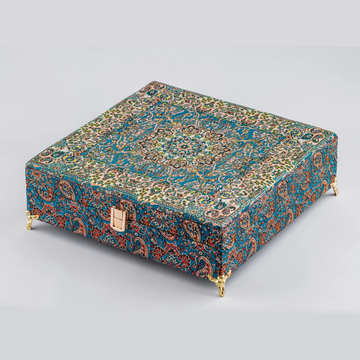 جعبه کادویی ترمه پایه دار آنتیک (سایز بزرگ)