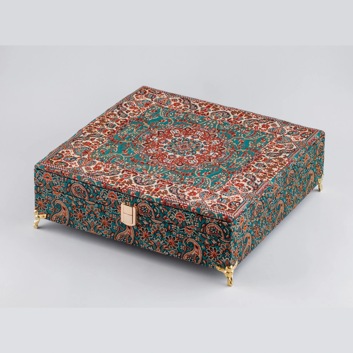 جعبه کادویی ترمه پایه دار آنتیک (سایز بزرگ)