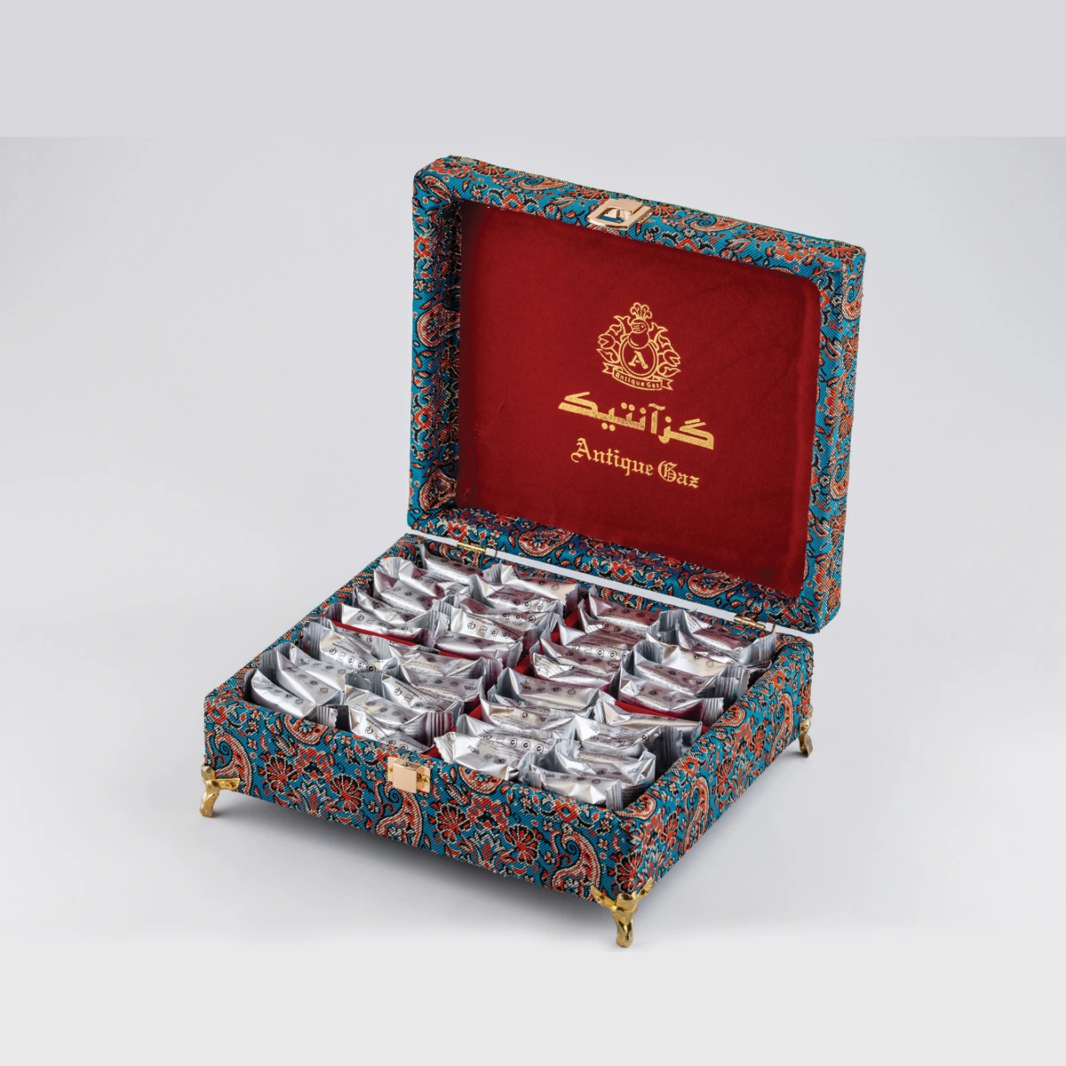 جعبه کادویی ترمه پایه دار آنتیک (سایز کوچک)