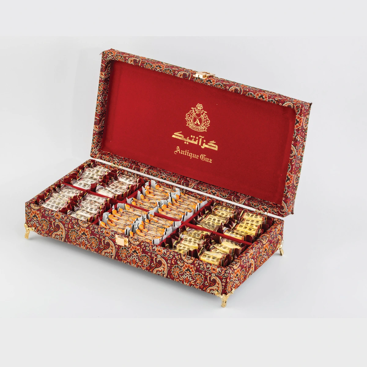 جعبه کادویی ترمه پایه دار مستطیل آنتیک